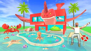 Franklin Change House To Sea Monster House in Indian Bikes Driving 3D