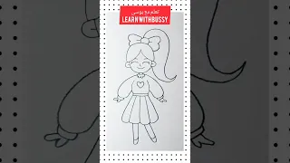 رسم بنت كيوت سهل للأطفال و للمبتدأين رسم سهل رسم للمبتدئين رسم للأطفال تعلم مع بوسى 