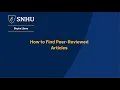 How to Find Peer Reviewed Articles
