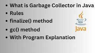 Garbage Collection in Java finalize method gc method