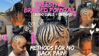 Freestyle Braided Ponytail METHODS FOR NO BACK PAIN Braided Ponytail feed in Braids
