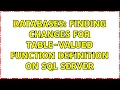 Databases Finding changes for table-valued function definition on SQL Server 2 Solutions