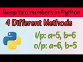 Python tutorial Swapping Swap Two Numbers in python With or Without Using Third Variable