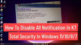 How To Disable All Notification In K7 Total Security In Windows
