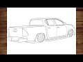 how to draw a lowered pickup truck step by step