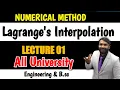 Numerical Method Lecture 01 Lagrange Interpolation PRADEEP SIR