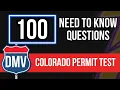 Colorado DMV Permit Test 100 Need to Know Questions