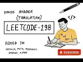 LeetCode 198 House Robber Dynamic Programming Tabulation MAANG Preparation