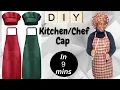 How to make a Cap Diy Apron and cutting and Stitching