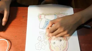 Coloring Picture Of Baby Sitting On The Grass Holding A Flower 23   Bone Dry