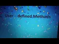 User - Defined Methods Part 1