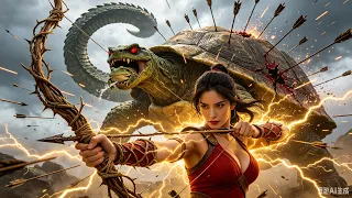 A turtle‑spirit steals a pet toad for food, a kung‑fu hero slays it with arrows through the heart!