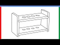 How to draw a Test Tube Rack step by step for beginners