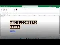 How to Add Bloomberg to Excel