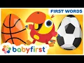 Toddler learning s w Color Crew Larry surprise eggs Learning sports for kids BabyFirst TV
