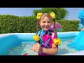 Diana and Roma Water Balloons PlayDate with Baby Oliver