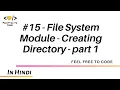 15 File System - Creating Directory
