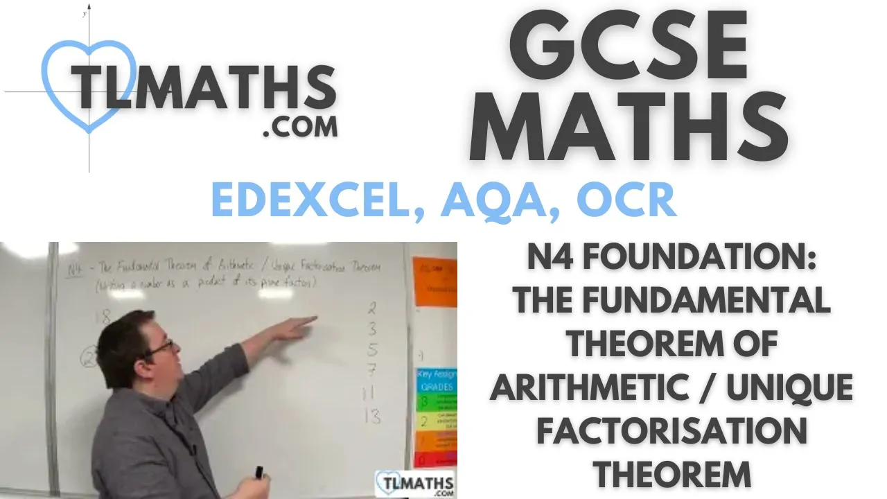 GCSE Maths: N4-10 [The Fundamental Theorem of Arithmetic / Unique Factorisation Theorem]