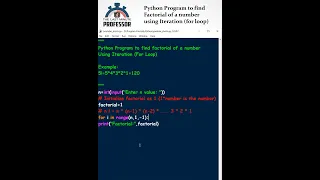 Factorial using Iteration in Python for loop