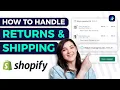 How To Handle Returns Refunds on Shopify 2026 Shipping Tutorial