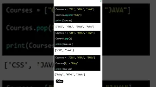 List Operations into Append and Pop Methods