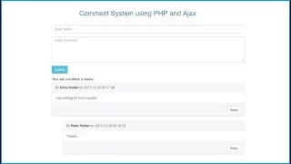 Live PHP Comment System using Ajax Jquery