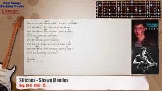 Download 🎸 Stitches - Shawn Mendes Guitar Backing Track with chords and lyrics MP3