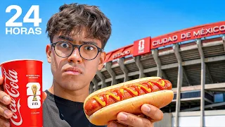 Sobreviví 24 horas solo comiendo en estadios de futbol