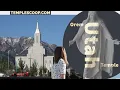 Orem Utah Temple on a winter day by drone on February 12 2021
