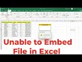 Unable to Embed File in Excel
