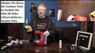 Dewalt 20v MAX XR Battery Adapter to Bauer Cordless Tools 20v series Harbor Freight Tools