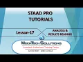 Staad Pro Tutorials Lesson 17 ANALYSIS RESULTS READING USING POSTPROCESSING MODE