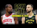 Golden State Warriors vs Houston Rockets Full Game Highlights - November 26, 2025 | NBA Season