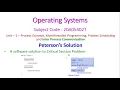 Peterson s Solution-Critical Section Problem-Operating Systems-20A05402T
