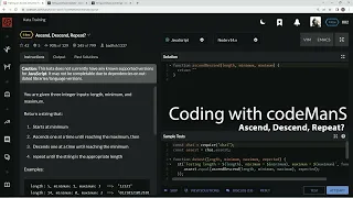 Codewars 6 kyu Ascend Descend Repeat Javascript