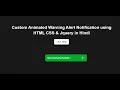 Custom Warning Alert Notification using HTML CSS JQUERY in Hindi Animated Toast jQuery Tutorial