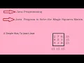 Java Program to Solve the Magic Squares Matrix Hindi