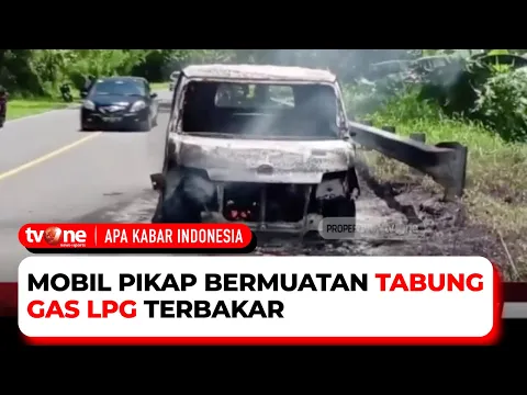 Sopir Panik, Mobil Pikap Bermuatan Tabung LPG Terbakar di Tengah Jalan