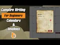 Campfire Writing For Beginners Calendars Timelines