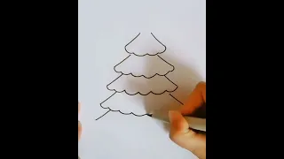 How to draw Christmas tree Christmas tree drawing new Christmas special