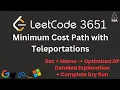 Minimum Cost Path with Teleportations LeetCode 3651 DP Optimization Explained