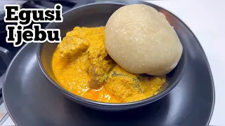 egusi ijebu and eba prepared the easiest way egusi recipe cooking nigerianfood localrecipes