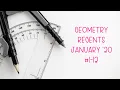 Geometry Regents January 2020 Questions 1-12