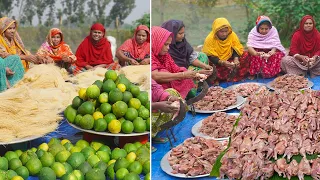 Grand Village Feast – Citrus Semolina Dessert, Spicy Chicken Roast & Pulao!