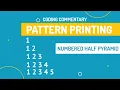 Numbered Half Pyramid in C Java Coding Commentary