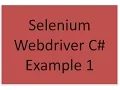Selenium WebDriver C Example 1
