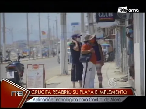 Crucita reabrió su playa e implementó aplicaciones tecnológica para control de aforo