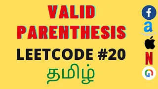 Valid parenthesis Leetcode problem 20 Explanation tamil and code in python