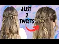 EASY half up half down hairstyle quick twisted half up half down hair tutorial
