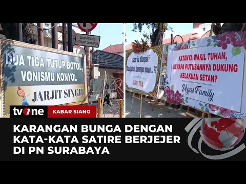 Buntut Vonis Bebas Ronald Tannur, Karangan Bunga Berkalimat Protes Membanjiri PN Surabaya